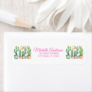 Moderne Waterverf Cactus Cactussen Woestijn Vetpla Etiket
