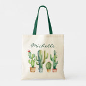 Moderne Waterverf Cactus Cactussen Woestijn Vetpla Tote Bag (Achterkant)