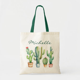 Moderne Waterverf Cactus Cactussen Woestijn Vetpla Tote Bag