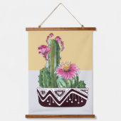 Moderne Waterverf Cactus Garden Art Hangend Wandkleed (Voorkant)