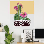 Moderne Waterverf Cactus Garden Art Poster (Thuiskantoor)