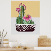 Moderne Waterverf Cactus Garden Art Poster (Keuken)