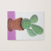 Moderne Waterverf Cactus in Terracotta Pot Legpuzzel (Horizontaal)