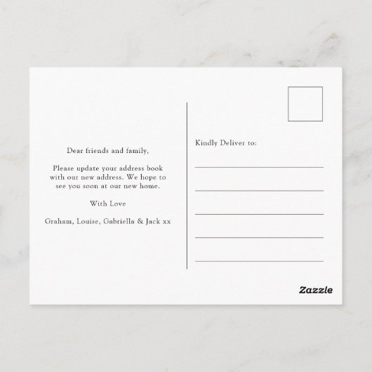 Moderne Waterverf Cactus New Home We hebben ons ve Briefkaart (Achterkant)