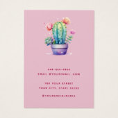 Moderne waterverf Cactus oorbel display kaart (Achterkant)