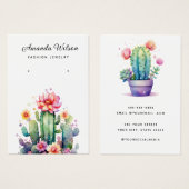 Moderne waterverf Cactus oorbel display kaart (Voorkant /achterkant)