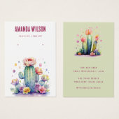 Moderne waterverf Cactus oorbel display kaart (Voorkant /achterkant)