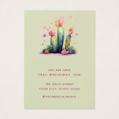 Moderne waterverf Cactus oorbel display kaart (Achterkant)