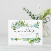 Moderne Waterverf Cactus Succulent Moving Aankondiging (Staand voorkant)