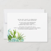 Moderne Waterverf Cactus Succulent Moving Aankondiging (Achterkant)