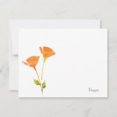 Moderne Waterverf California Poppies Note Card Notitiekaartje (Voorkant)