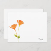 Moderne Waterverf California Poppies Note Card Notitiekaartje (Voorkant / Achterkant)