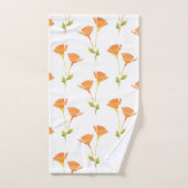 Moderne Waterverf California Poppies Pattern Bad Handdoek (Handdoek)