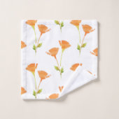 Moderne Waterverf California Poppies Pattern Bad Handdoek (Wasdoekje)