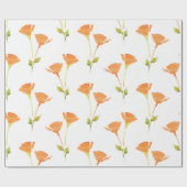 Moderne Waterverf California Poppies Pattern Cadeaupapier (Vlak)