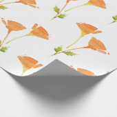 Moderne Waterverf California Poppies Pattern Cadeaupapier (Hoek)