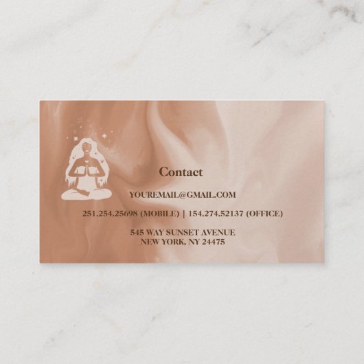 Moderne Waterverf Celestial Yoga Studio Visitekaartje (Achterkant)
