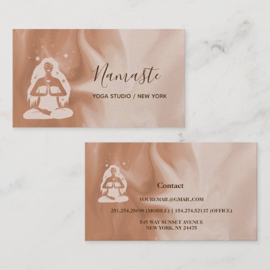 Moderne Waterverf Celestial Yoga Studio Visitekaartje (Voorkant / Achterkant)