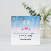 Moderne waterverf Champagne-verloving Kaart (Staand voorkant)