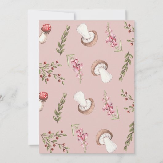 Moderne Waterverf champignonuitnodiging Baby showe Kaart (Achterkant)