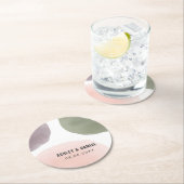 Moderne Waterverf Circles Moderne bruiloft Ronde Kartonnen Onderzetter (Insitu)