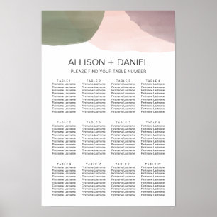 Moderne Waterverf Circles Wedding Seating Chart Poster