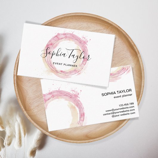 Moderne Waterverf cirkels Abstract Visitekaartje