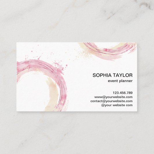 Moderne Waterverf cirkels Abstract Visitekaartje (Achterkant)