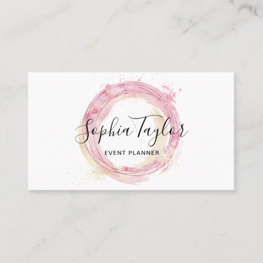 Moderne Waterverf cirkels Abstract Visitekaartje (Voorkant)