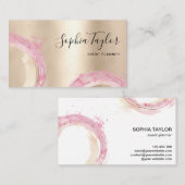 Moderne Waterverf cirkels Abstracte goudfolie Visitekaartje (Voorkant / Achterkant)