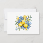 Moderne Waterverf citroen botanische bruiloft RSVP Kaartje (Achterkant)