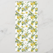 Moderne Waterverf citroen Citrus bruiloft Menu (Achterkant)