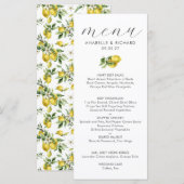 Moderne Waterverf citroen Citrus bruiloft Menu (Voorkant / Achterkant)