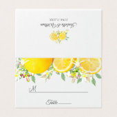 Moderne Waterverf Citroen Zomer Trouwplaats Kaart (Buitenkant ongevouwen)