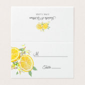 Moderne Waterverf Citroen Zomer Trouwplaats Kaart (Buitenkant ongevouwen)