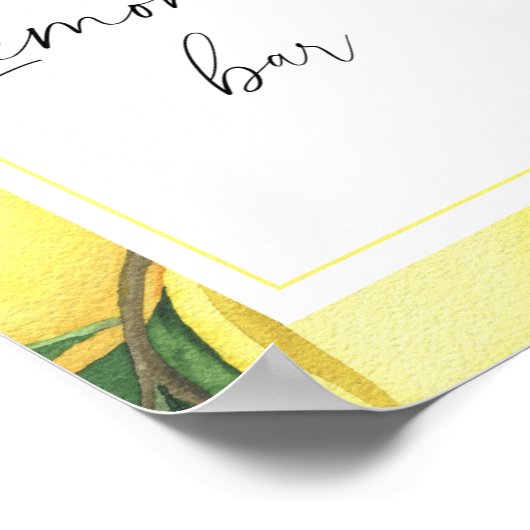 moderne waterverf citroencitrus - limonadebar poster (Hoek)