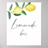 moderne waterverf citroencitrus - limonadebar poster (Voorkant)