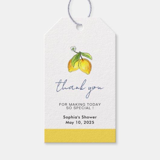 Moderne Waterverf Citroenen Vrijgezellenfeest beda Cadeaulabel (Voorkant)