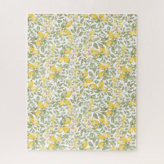 Moderne Waterverf citroenenmotief Citrusvruchten Legpuzzel (Verticaal)