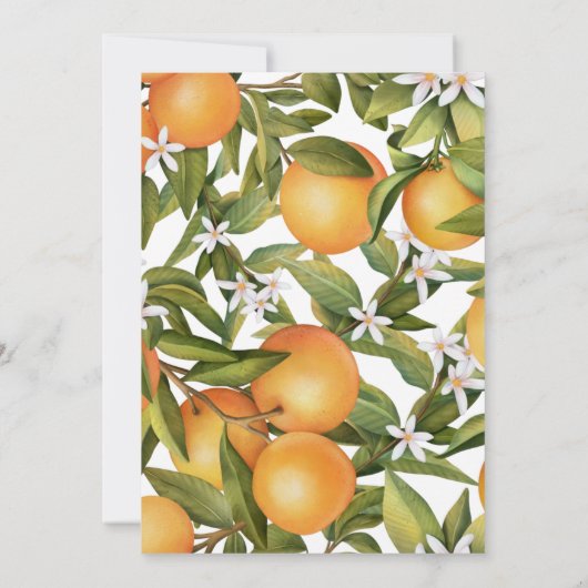 Moderne Waterverf Citrus Boho Botanical Wedding Kaart (Achterkant)