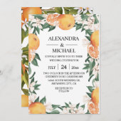 Moderne Waterverf Citrus Boho Botanical Wedding Kaart (Voorkant / Achterkant)