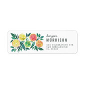 Moderne Waterverf Citrus Fruit Cute Return-adres Etiket (Voorkant)