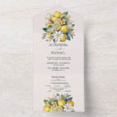 Moderne Waterverf Citrus Lemon Wedding All In One Uitnodiging (Binnen)