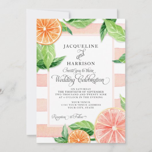 Moderne Waterverf Citrus roenroenzoolpompelmoes Si Kaart (Voorkant)