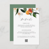 moderne waterverf citrus sinaasappels bruiloft det informatiekaartje (Voorkant / Achterkant)