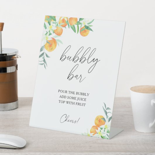 moderne waterverf citrus - staafstang reclamebord met voetstuk (Insitu)