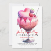 Moderne Waterverf Cocktail Galentine's Day Party I Kaart (Voorkant)