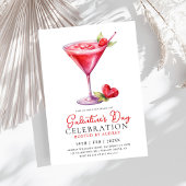 Moderne Waterverf Cocktail Galentine's Day Party Kaart