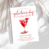 Moderne Waterverf Cocktail Galentine's Day Party Kaart