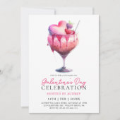 Moderne Waterverf Cocktail Galentine's Day Party Kaart (Voorkant)